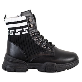 SHELOVET Snöriga modearbetare vit svart