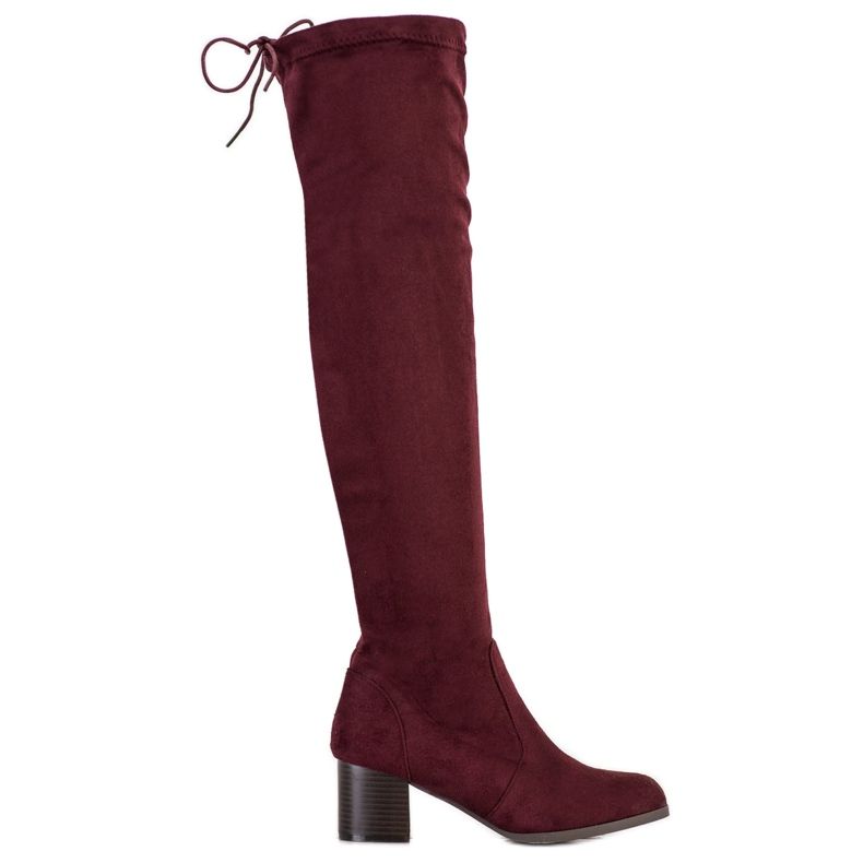M.Daszyński Maroon stövlar ovanför knäet röd