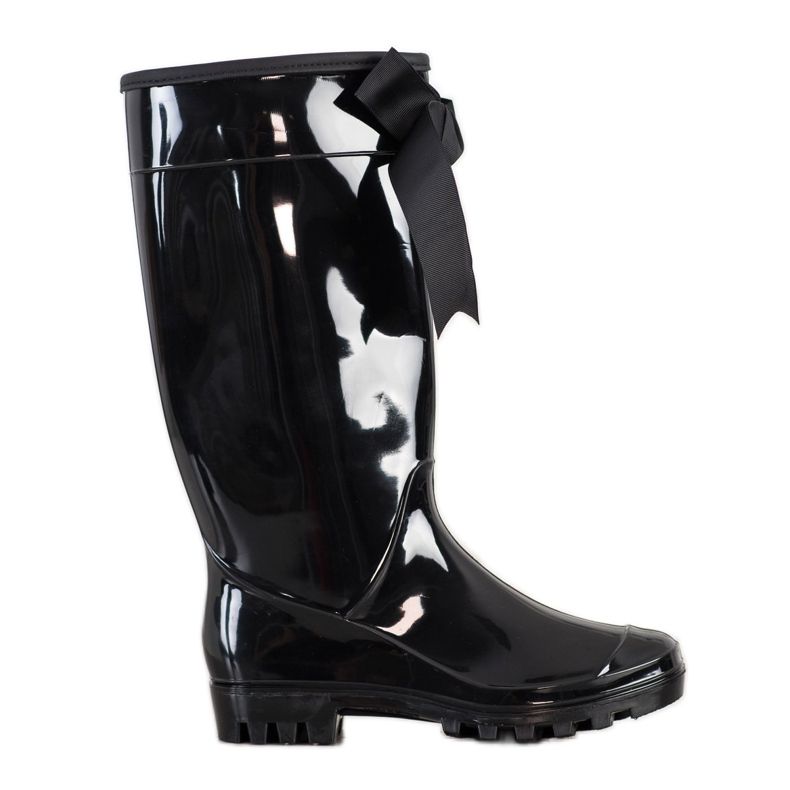 SHELOVET Lackerade galoscher med rosett svart