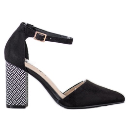 Goodin Pumpar med dekorativ häl svart