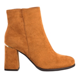 SHELOVET Stövlar med guldinsats brun