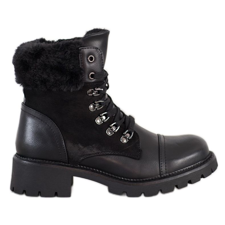 Super Mode Varma, bundna kängor svart