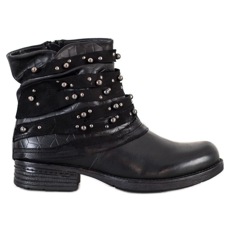 Queentina Bekväma stövlar med dekorationer svart