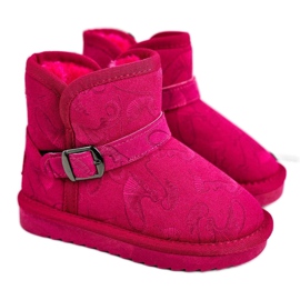 Apawwa Barns snöstövlar med päls Fuchsia Kawai rosa