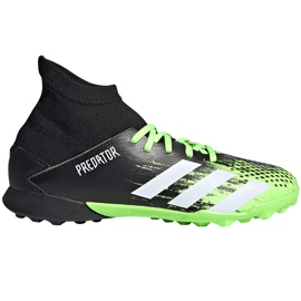Adidas Predator 20.3 Tf Junior fotbollsskor, svarta och gröna EH3034 svart/grön/vit