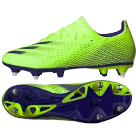 Adidas X Ghosted.3 Sg M EG8176 fotbollsskor mångfärgad grön