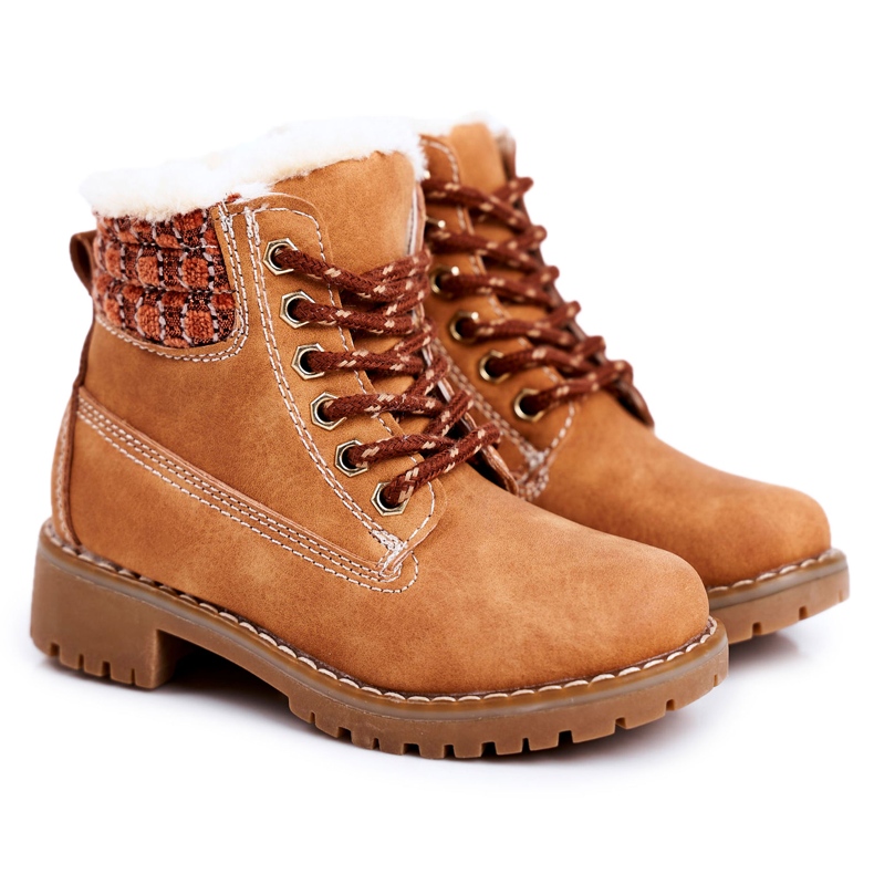 Apawwa Barns varma stövlar Traperki Beżowe Forest beige brun