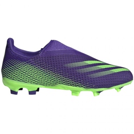 Adidas X Ghosted.3 Ll Fg Jr EH2015 fotbollsskor grön, lila purpur