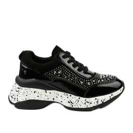 Svarta sneakers gjorda av eko-läder-mocka Quijor