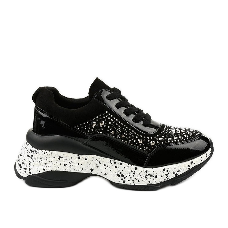 Svarta sneakers gjorda av eko-läder-mocka Quijor