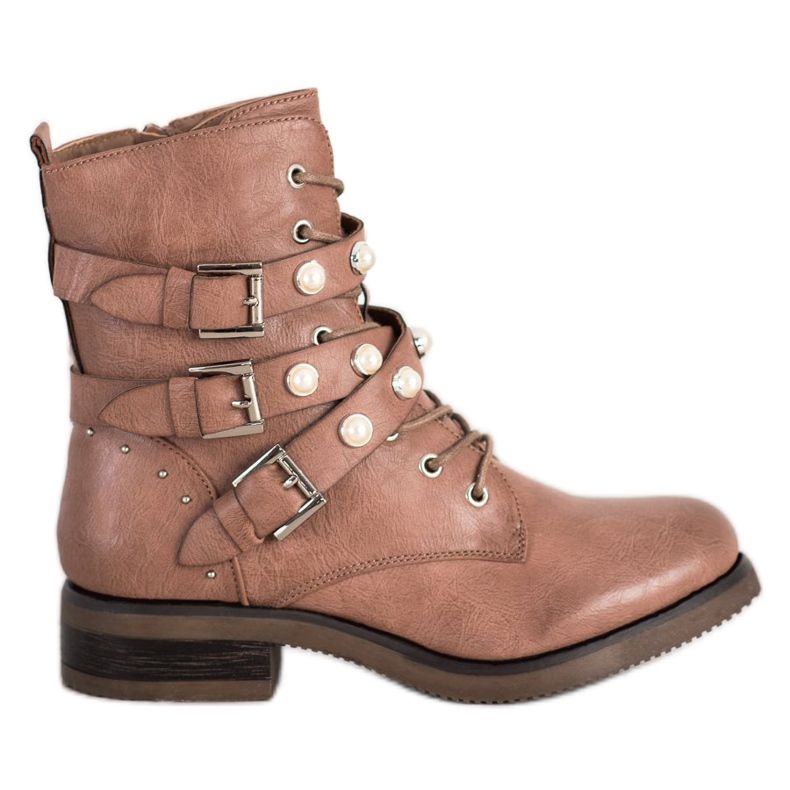 Super Me Stövlar med pärlor brun