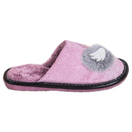 Bona Snygga tofflor med applikation violett silver- grå