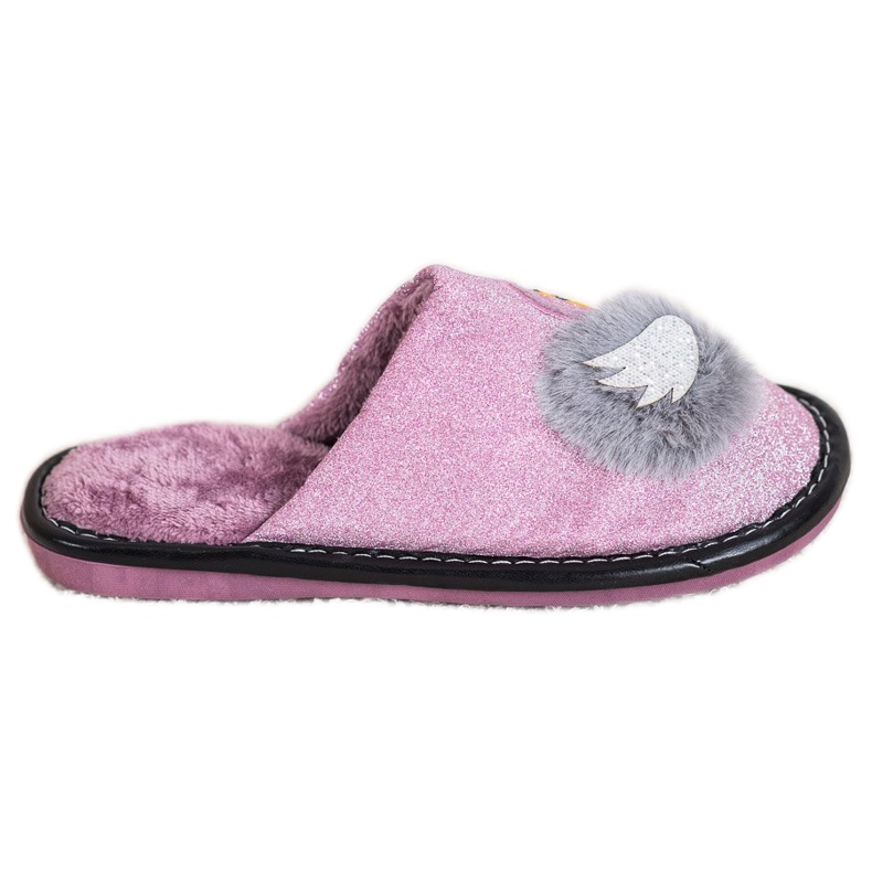 Bona Snygga tofflor med applikation violett silver- grå