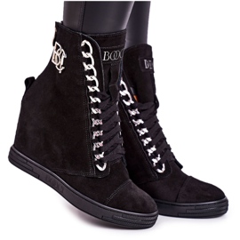 Dam mocka sneakers BOOCI 2222/066 / s Silverkedja Svart