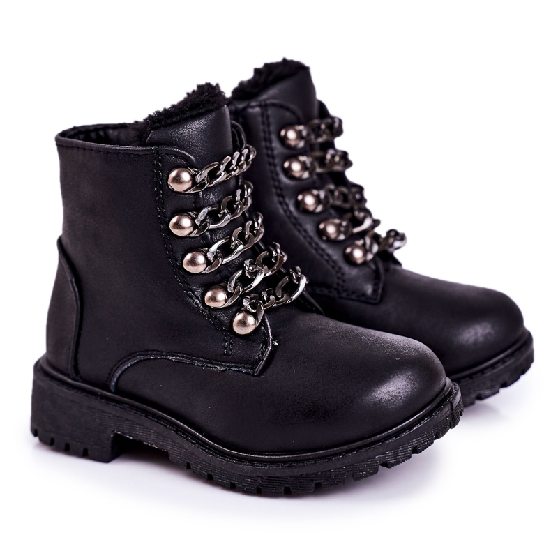 Barnisolerade fällare Eco Leather Chain Black Rock &amp; Roll svart