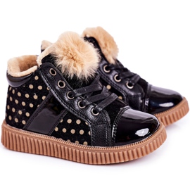 Linshi Barnens varma stövlar Sneakers i prickar svart Anastasia