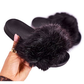 PS1 Barnens svarta Fashionista päls tofflor