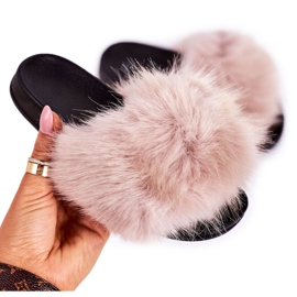 PS1 Barn Beige Fashionista päls tofflor