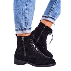 PJ1 Klassiska damstövlar i varm mocka Svart enkelhet