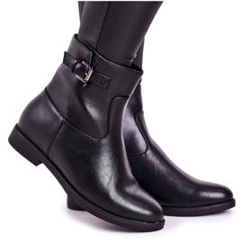 PJ1 Kvinnors svarta halvvägsvarma stövlar med spänne