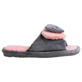 Bona Varma tofflor med hjärta rosa grå