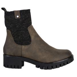 M.Daszyński Slip-on stövlar på plattformen grön