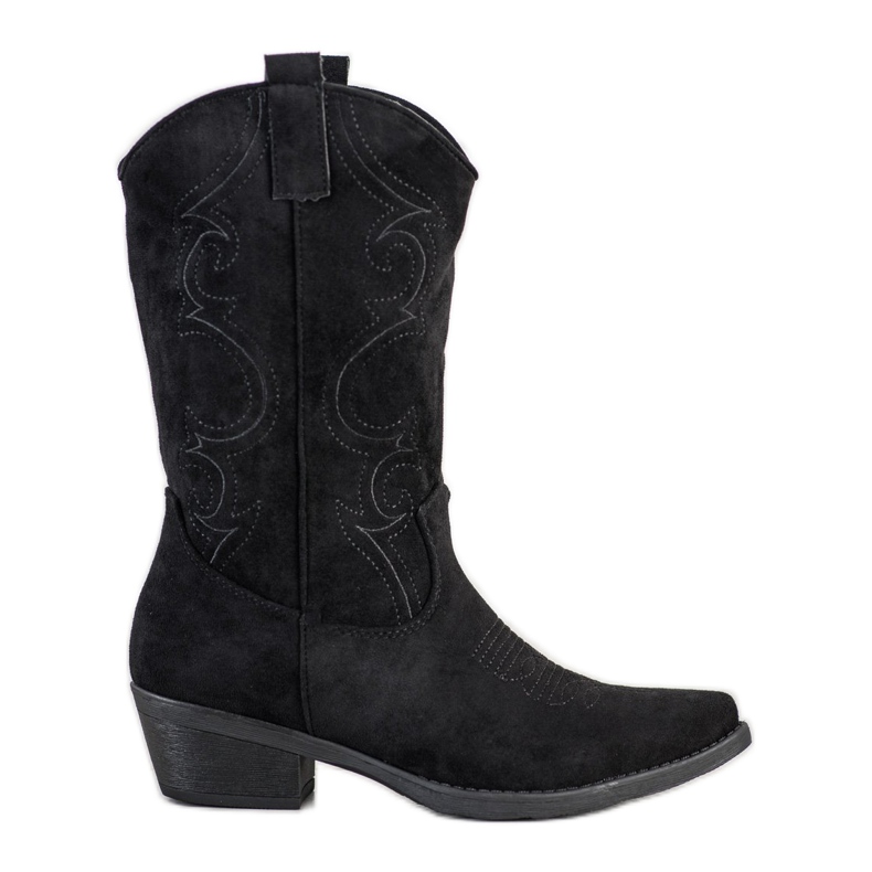 Marquiz Cowboystövlar med mönster svart