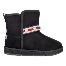 Bona Mukluki med dekorativ remsa svart
