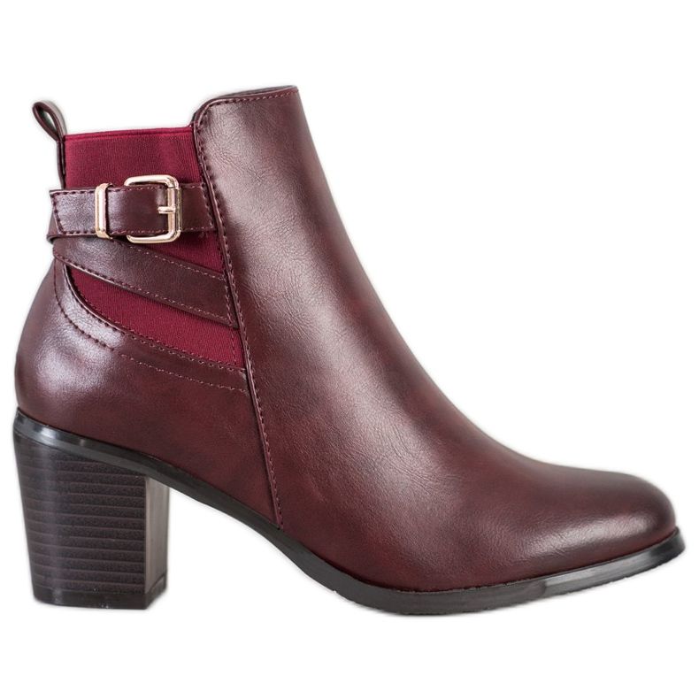 Ideal Shoes Casual Burgundy stövlar röd