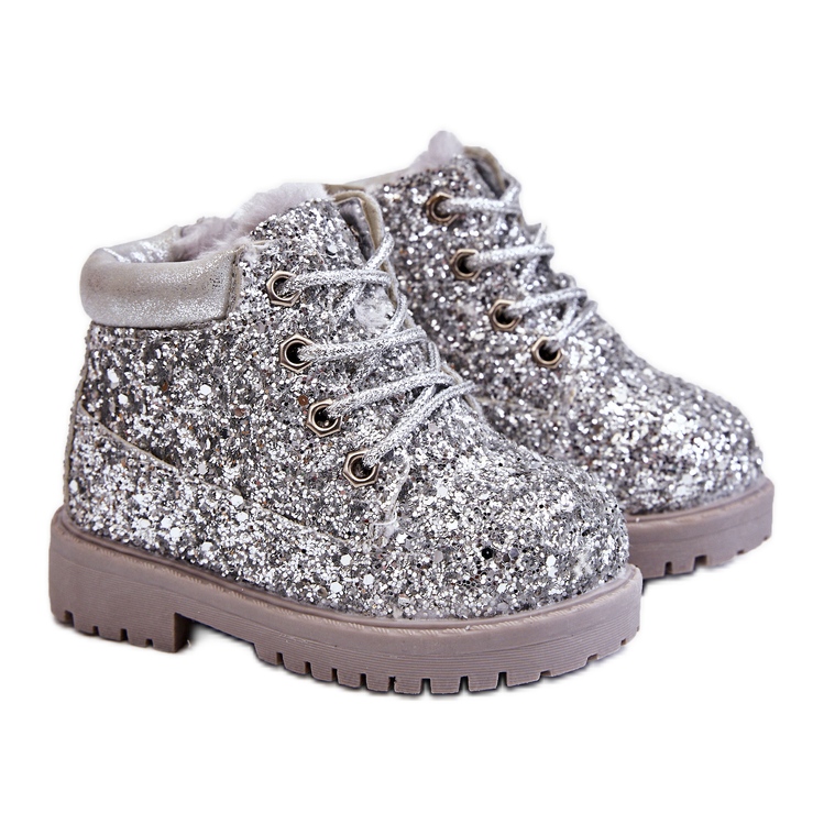 Barnens Brocade Warm Boots Trappers Silver Mermaid silver-
