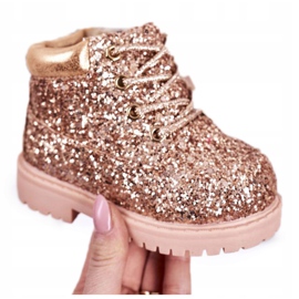 Barnens Brocade Warm Boots Trappers Pink Gold Mermaid rosa guld