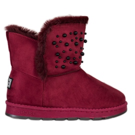 Bona Mukluki med pärlor röd