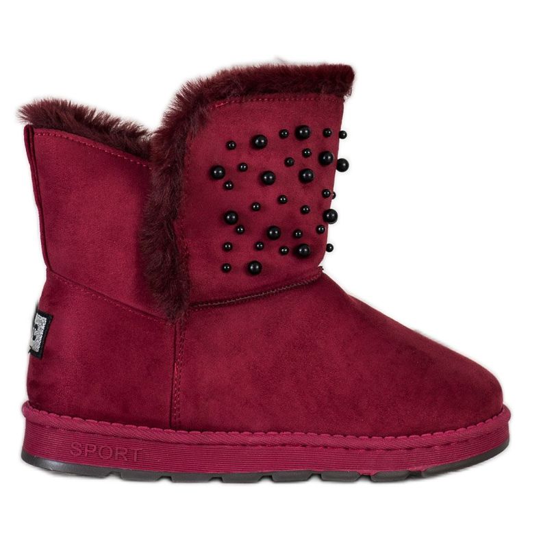 Bona Mukluki med pärlor röd