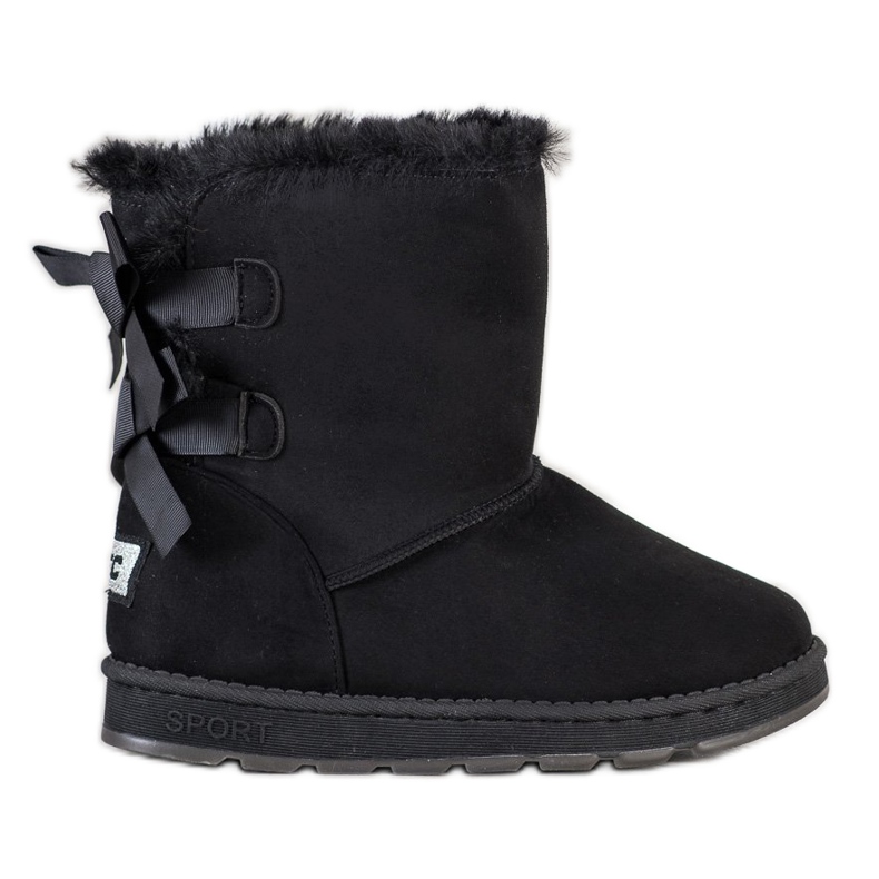 Bona Svart Mukluki med rosetter