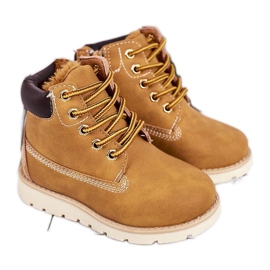 Barnens varma stövlar Trappers Caramel Woody flerfärgad gul