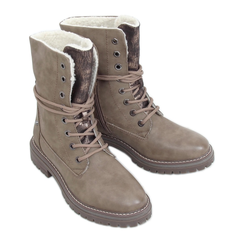 Snörarbetare mörkbeige 4667 khaki kaki