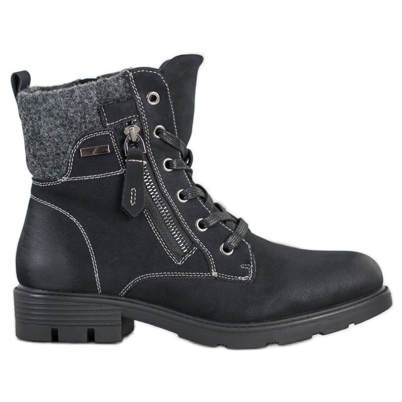 Super Mode Vandringsskor med dekorativ dragkedja svart