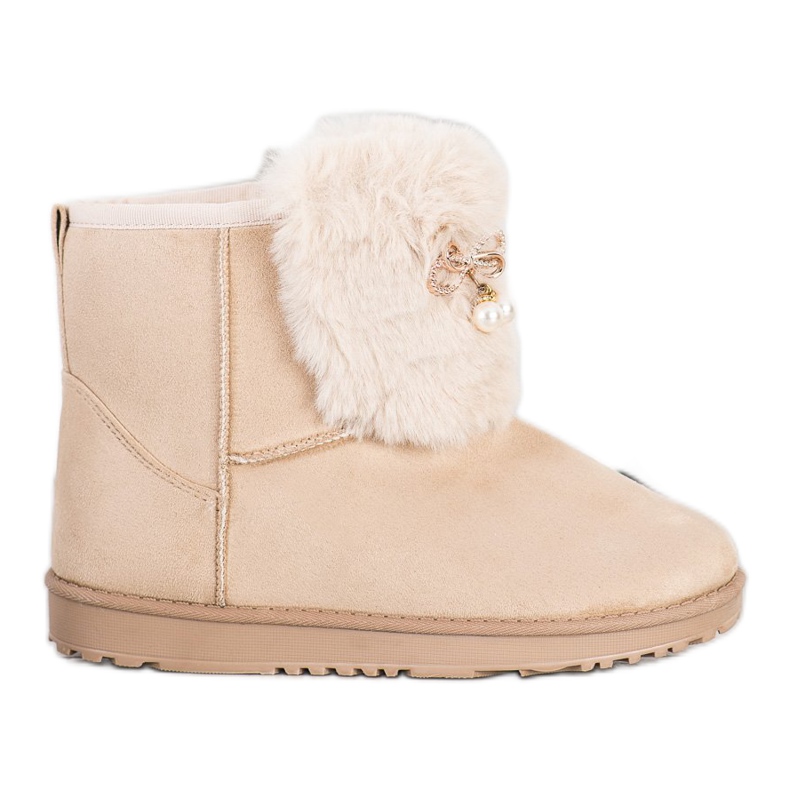 Queentina Varm Mukluki med prydnad beige