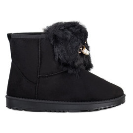 Queentina Varm Mukluki med prydnad svart