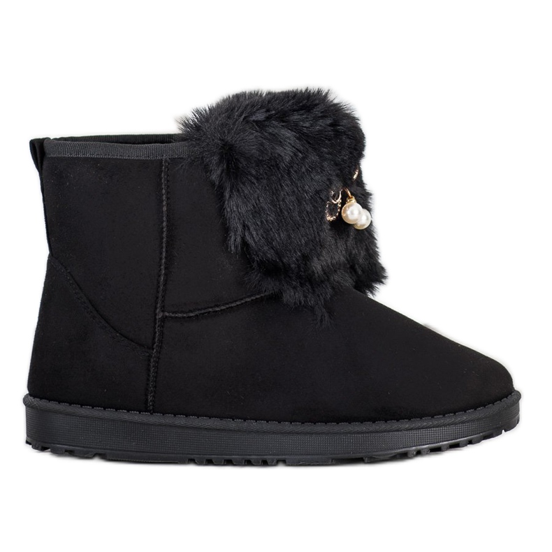 Queentina Varm Mukluki med prydnad svart