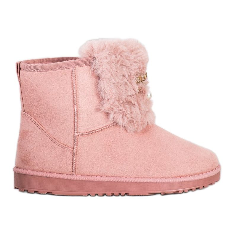 Queentina Varm Mukluki med prydnad rosa