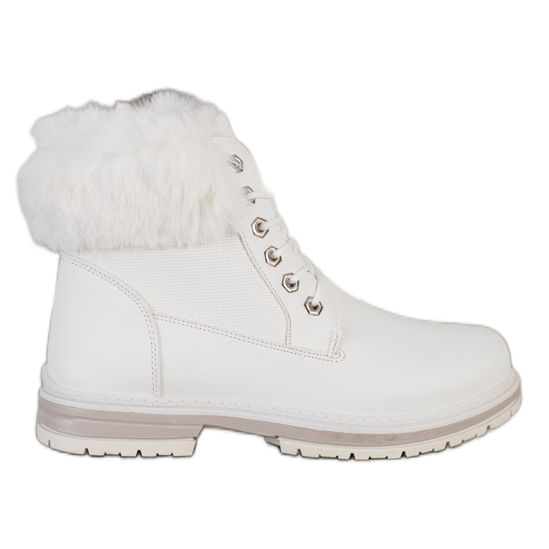 SHELOVET Vita fällare med päls