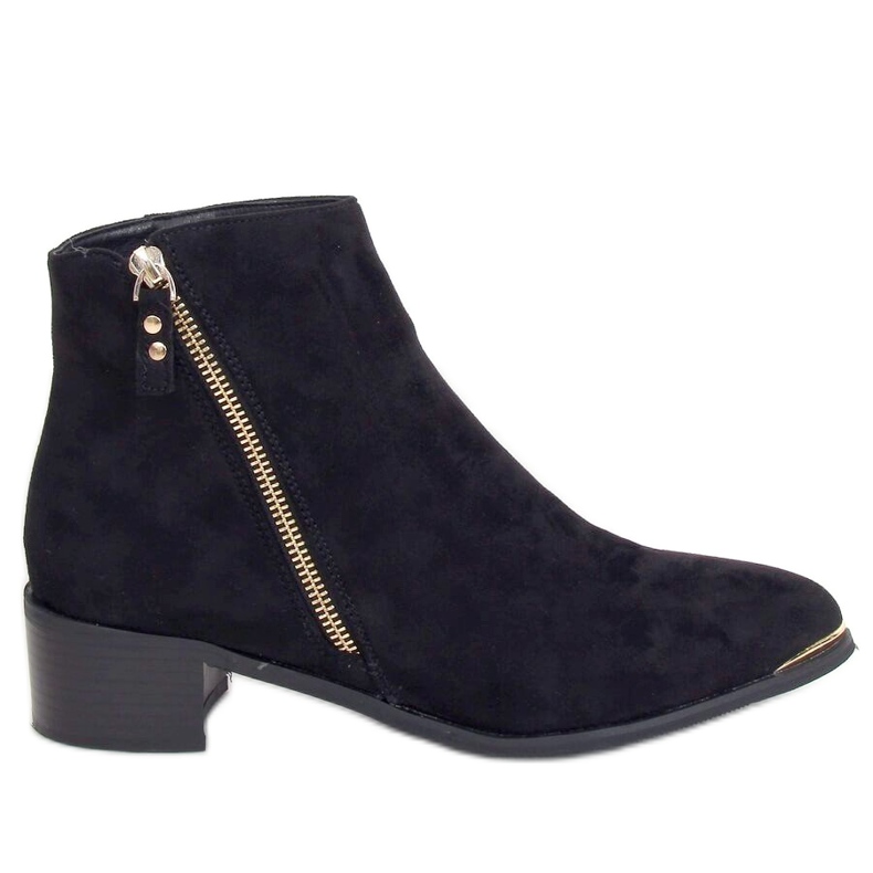 Stövlar mandel svart mocka tåhätta 88168-1 Svart