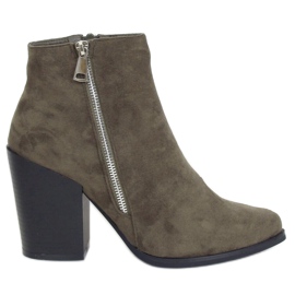 Gröna högklackade stövlar TX-1873 DK.GREEN