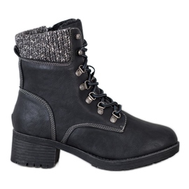 Queentina Varma stövlar på stolpen svart grå