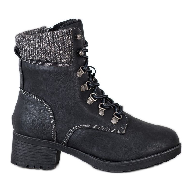 Queentina Varma stövlar på stolpen svart grå