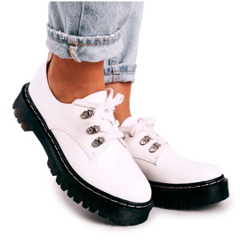 S.Barski Brogues Oxfords för kvinnor på plattformen S. Barski HX15 lackerad vit