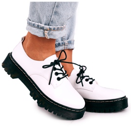 S.Barski Klassiska Oxfordskor för kvinnor på S. Barski HX62 Platform White vit svart