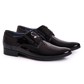 Bednarek Polish Shoes Herrlackade tofflor i svartlackat läder