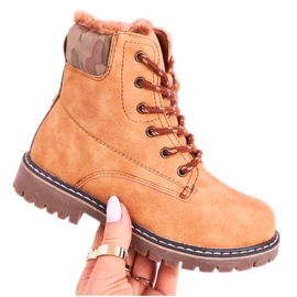 Apawwa Barnstövlar Fångare uppvärmda med pälskamel London beige brun